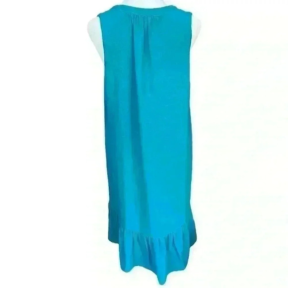 Charles Henry teal sleeveless dress with high low ruffle size M - Picture 5 of 9